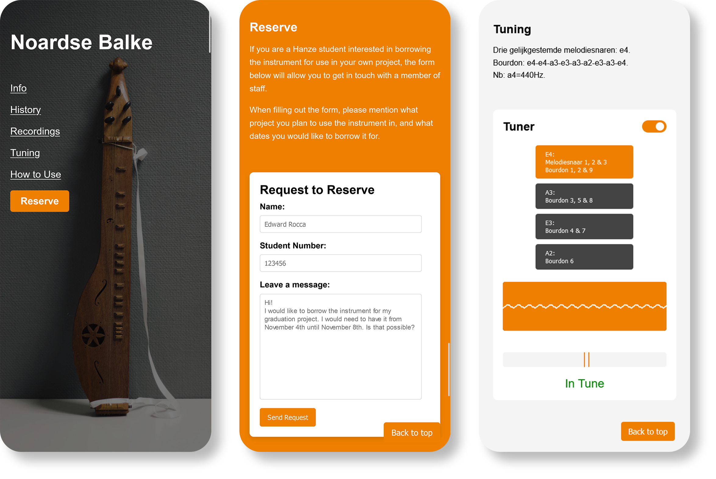 Screenshots of the Kluter Project on a smartphone.
